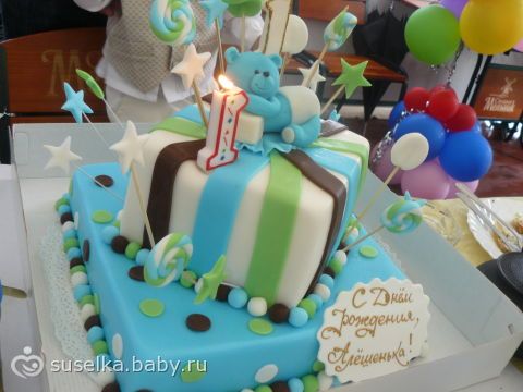 Торты с фото на годик ребёнку