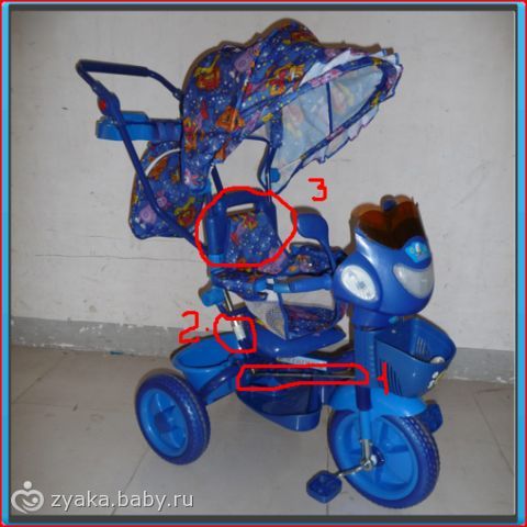 Кто разбирал 3хколесный велосипед с ручкой?